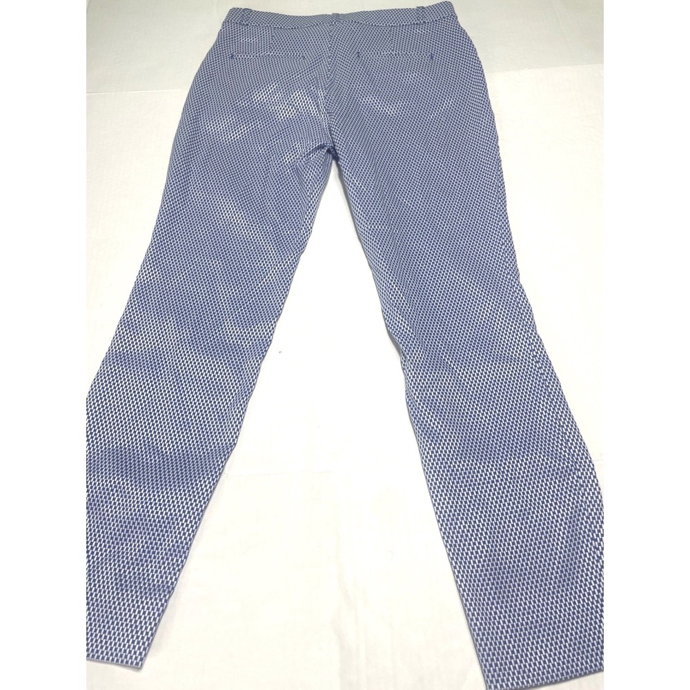 Banana Republic Sloan Curvy Fit Pants Blue White Geometric Basketweave Size 6